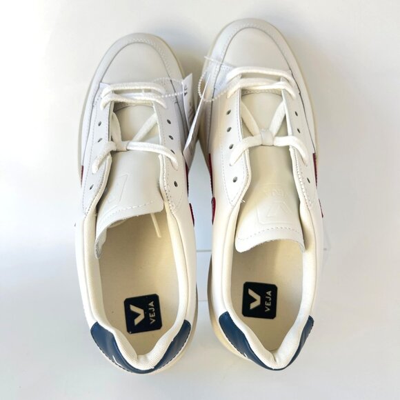 Veja V12 White Marsala Red Nautico Men Size 42 US9 - Picture 6 of 12